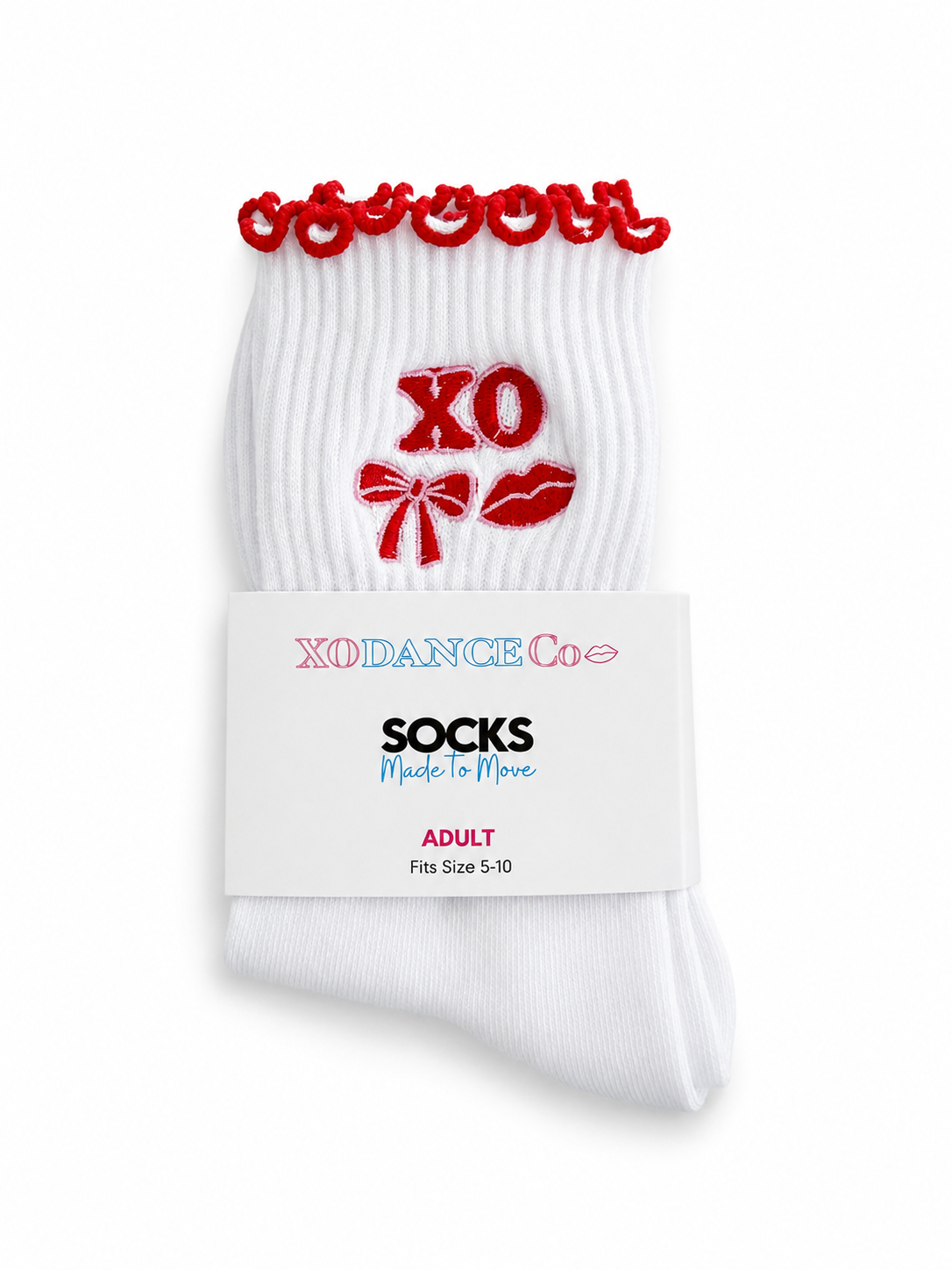XO Bow & Kisses Socks